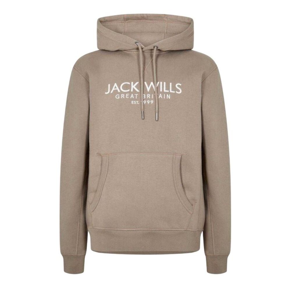 Jack Wills Mens Batsford Logo Hoodie / Fawn